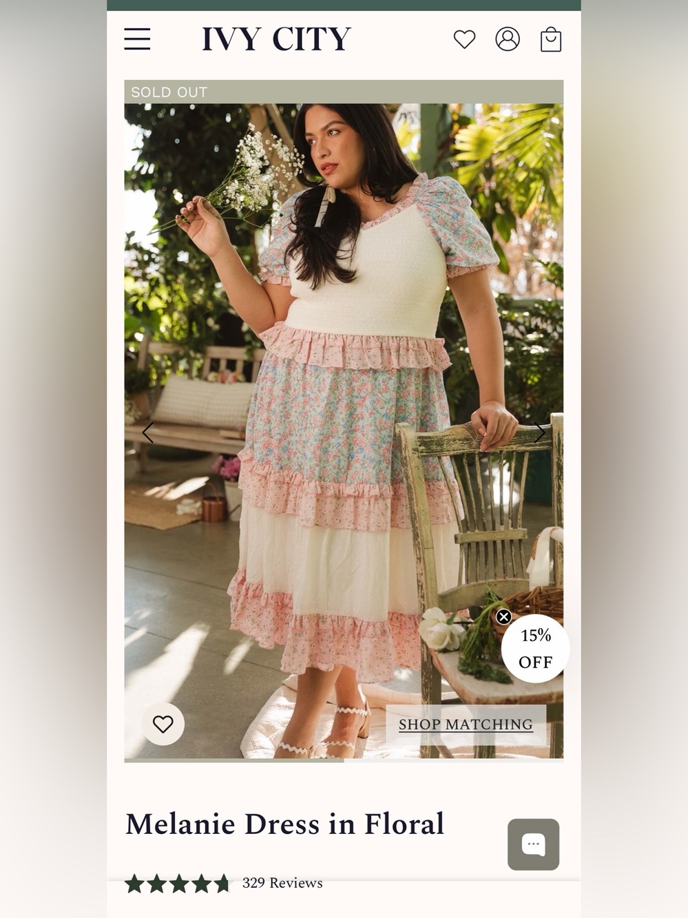 Ivy City Co Melanie Dress in Floral Sz 1x